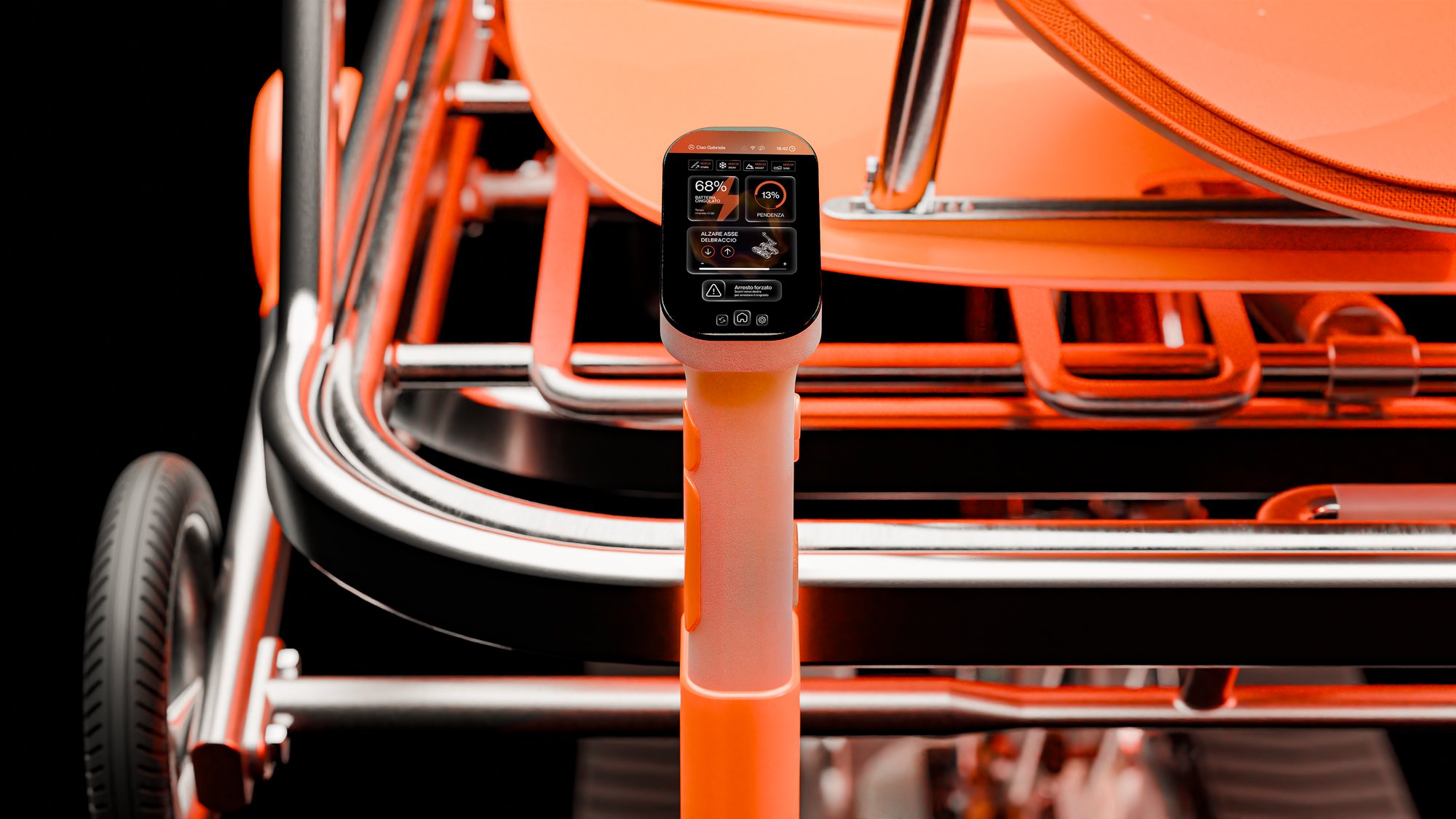 Controller with display mounted on the frame