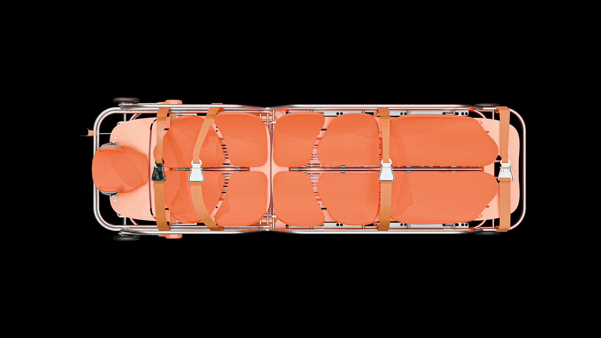 Top view of Glide MK1 with the orange cushions