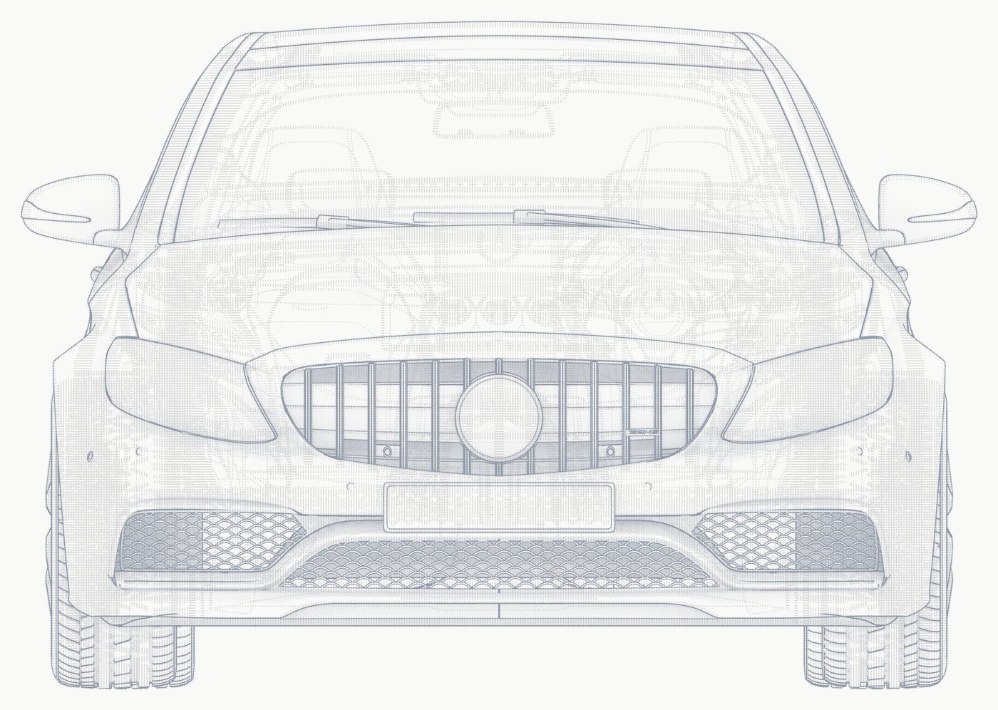 Line drawing of the C 63, front view