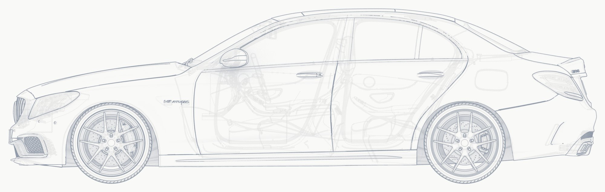 Line drawing of the Mercedes-AMG C 63, side view
