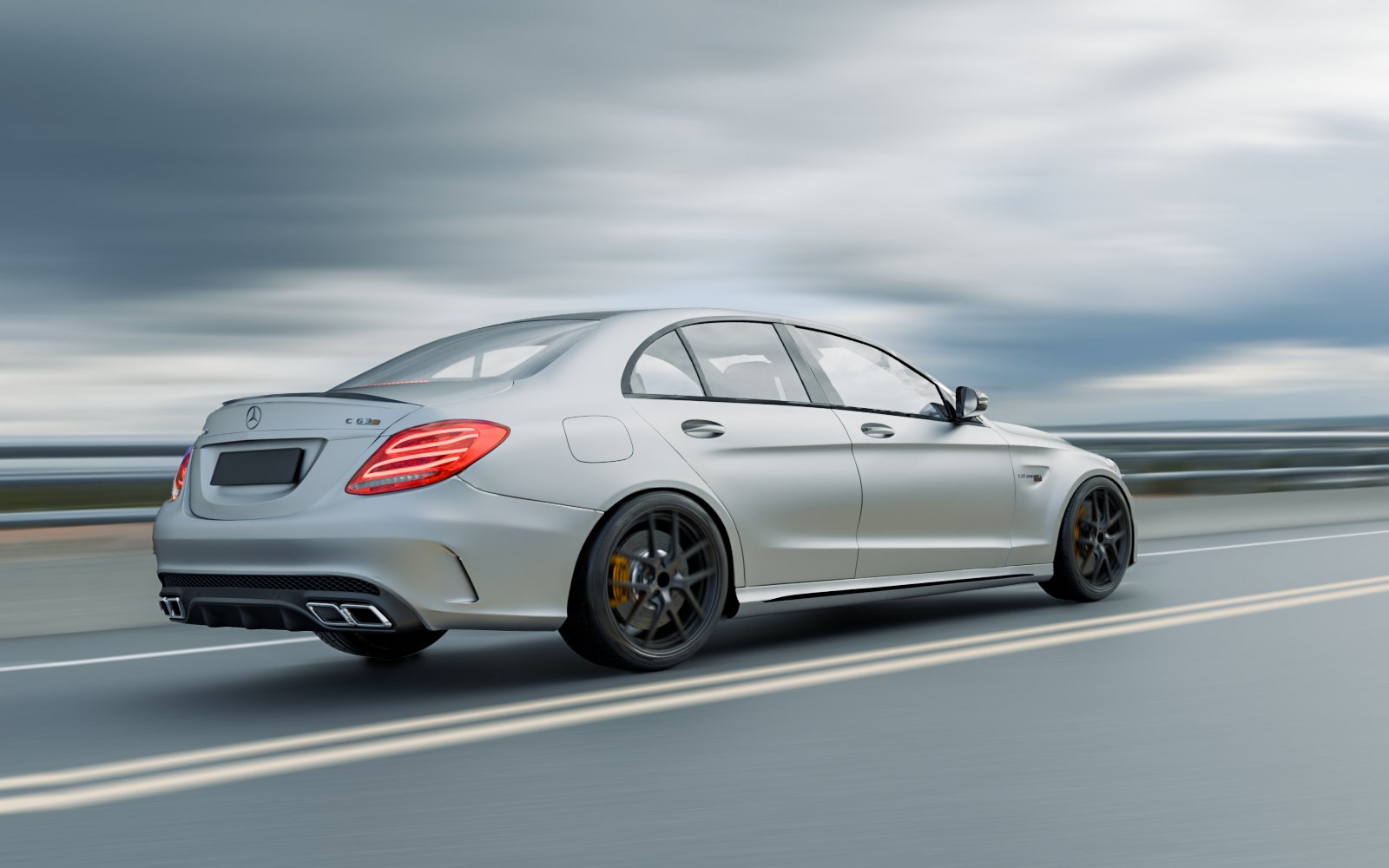 C 63 from the rear three-quarter on the motorway