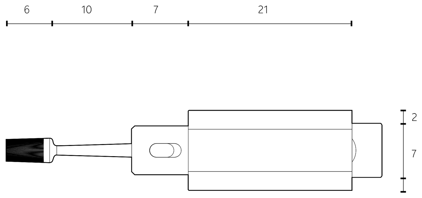 Top drawing of Nami with dimensions