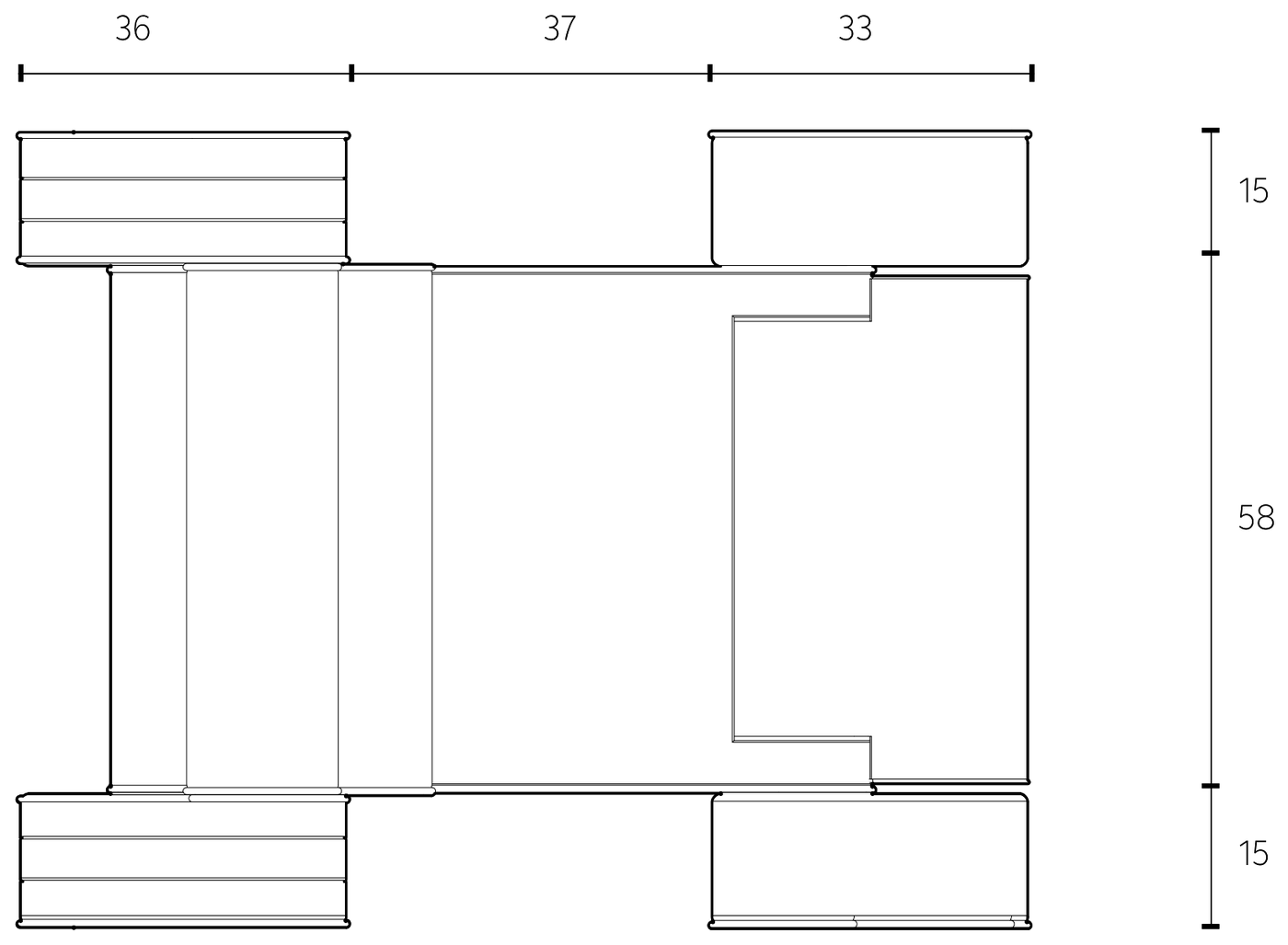Plan drawing of Rotonda with dimensions