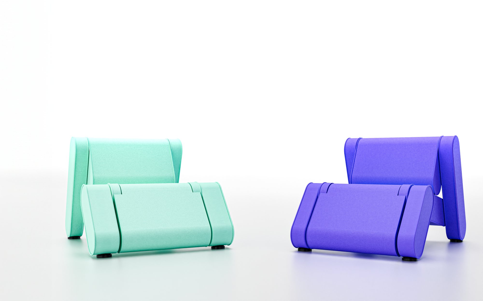 Rotonda Slim in aqua green and fluo violet